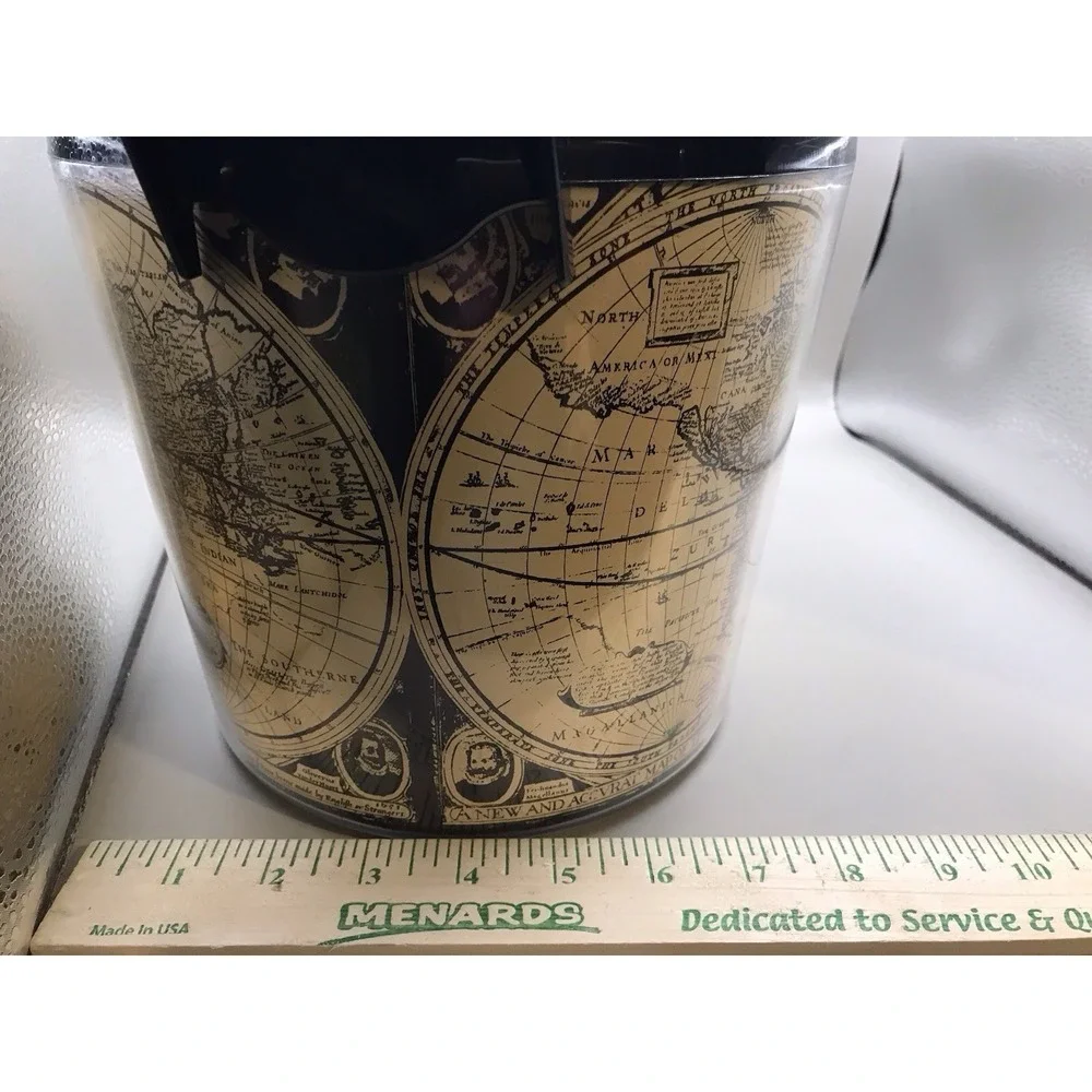 Thermo Serv Ice Bucket World Map Pattern Made In USA 9